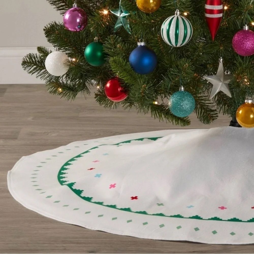 NWT 48” Scandi pattern printed Christmas tree skirt wondershop multicolored